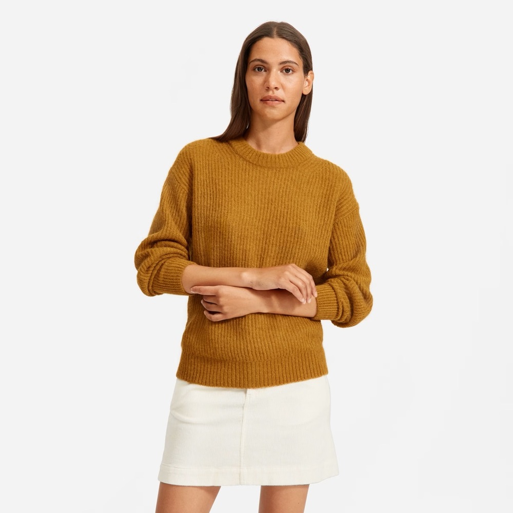 Everlane Oversized Alpaca Crew Mustard Sweater